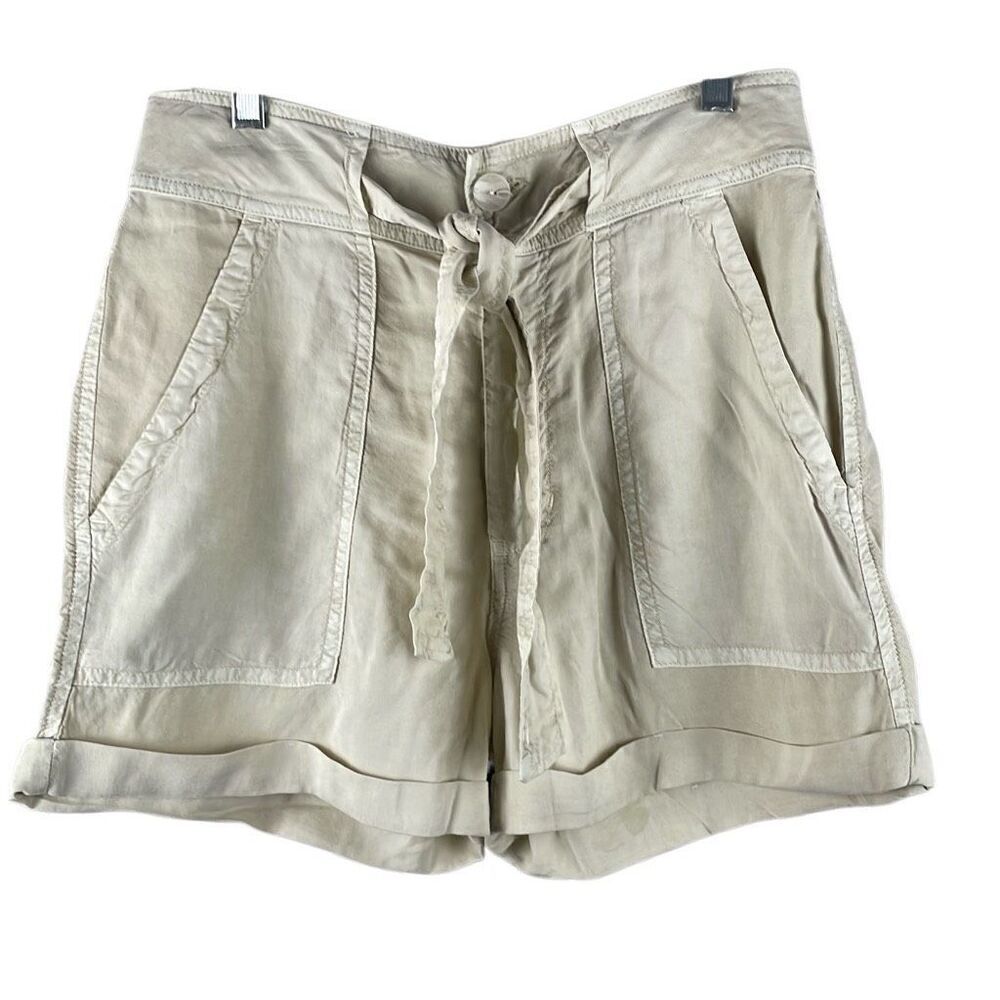 NEW Cloth & Stone Belted Tencel Shorts Tan 27